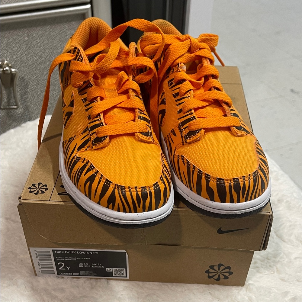 Nike Kids Dunk Low PS Orange Black Sneakers
